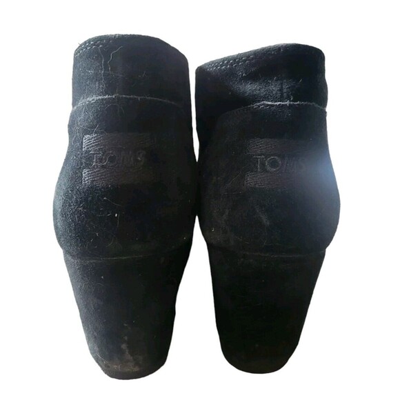 Toms Black Suede Kala Lace up Wedge Bootie. 11 Ladies - Picture 4 of 6